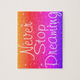 Sluta aldrig drömma om Regnbågar Pussel