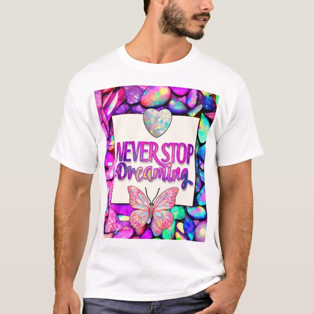 Sluta Aldrig Drömma | Opal Fjäril T-Shirt (Framsida)