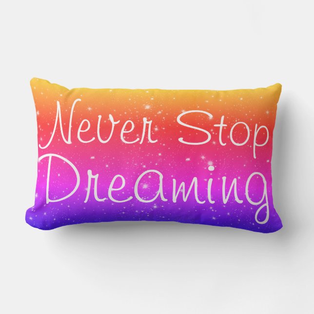 Sluta aldrig drömma stjärnor Regbow Lumbarkudde (Framsida)