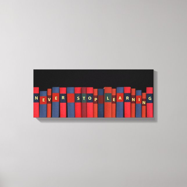 Sluta aldrig lära canvastryck (Framsida)