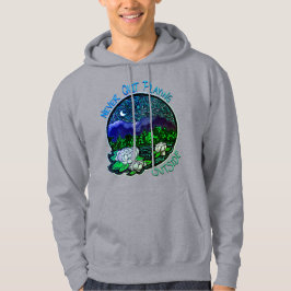 Sluta aldrig spela utanför Sjö och bergsområden Hoodie