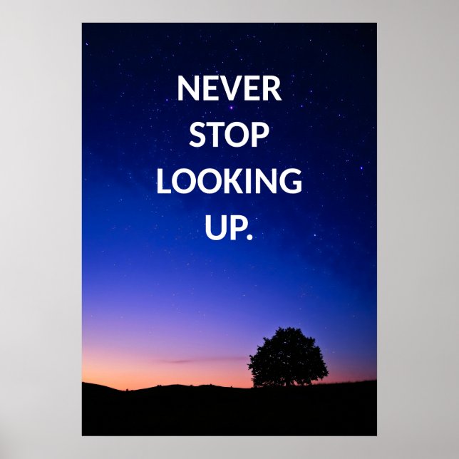 Sluta aldrig tittar motivation poster (Framsidan)