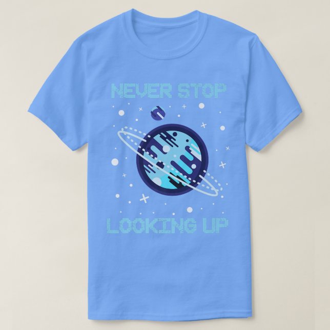 Sluta aldrig Tittar Solar Space Science Premium8 T Shirt (Design framsida)