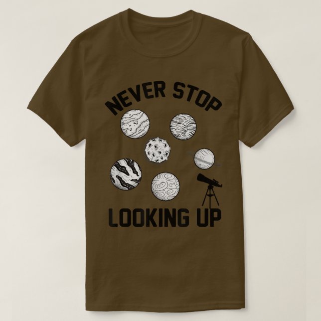 Sluta aldrig Tittar upp Solar Space Science1480 T Shirt (Design framsida)