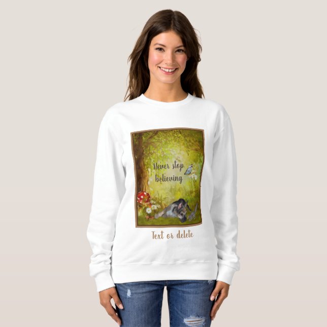 Sluta aldrig tro på Sjepherd Puppy-inspirationen T Shirt (Hel framsida)