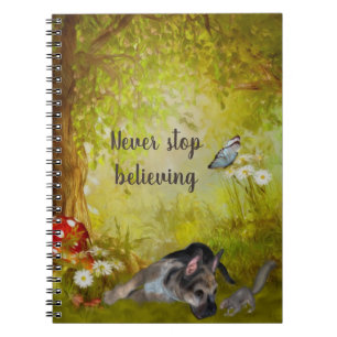 Sluta aldrig tro på tysk Shepherd Puppy Anteckningsbok
