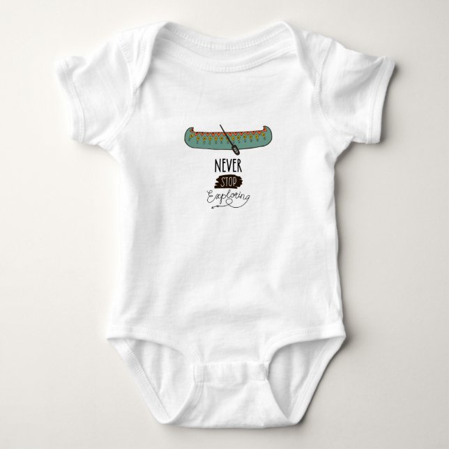 Sluta aldrig utforska Canoe T-shirt (Framsida)