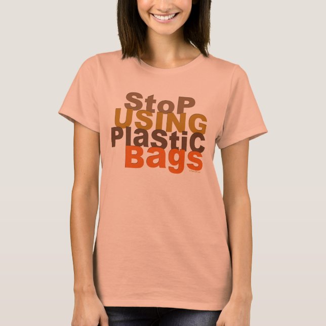 Sluta använda plastpåsar T-shirt (Framsida)