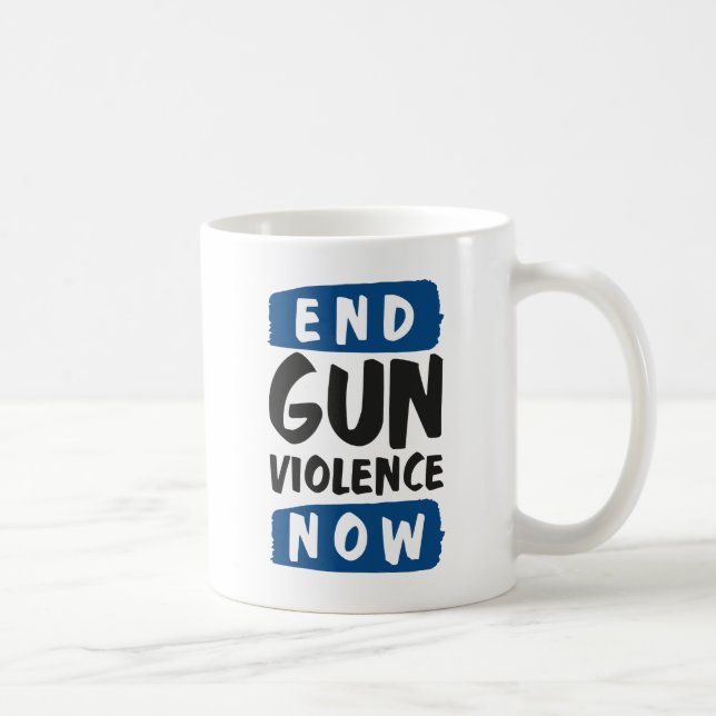 Sluta använda vapenvåld nu kaffemugg (Höger)