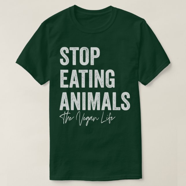 Sluta äta animaliska animaliska Höger Veganer Vega T Shirt (Design framsida)