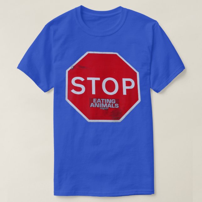 Sluta äta Animals vegetarian vegan road sign sub T Shirt (Design framsida)