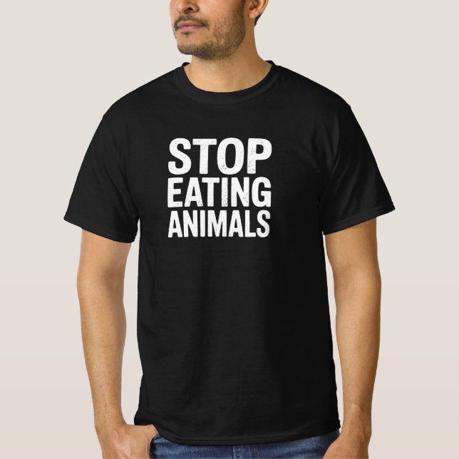 Sluta äta djur - animaliska Höger T Shirt (Framsida)