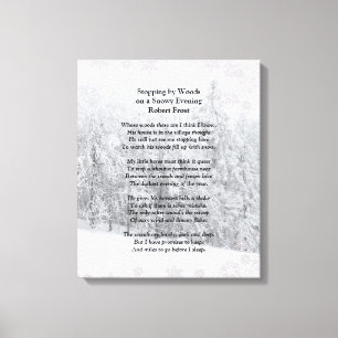 Sluta av Skogen Snowy Evening Robert Frost Dikt Canvastryck