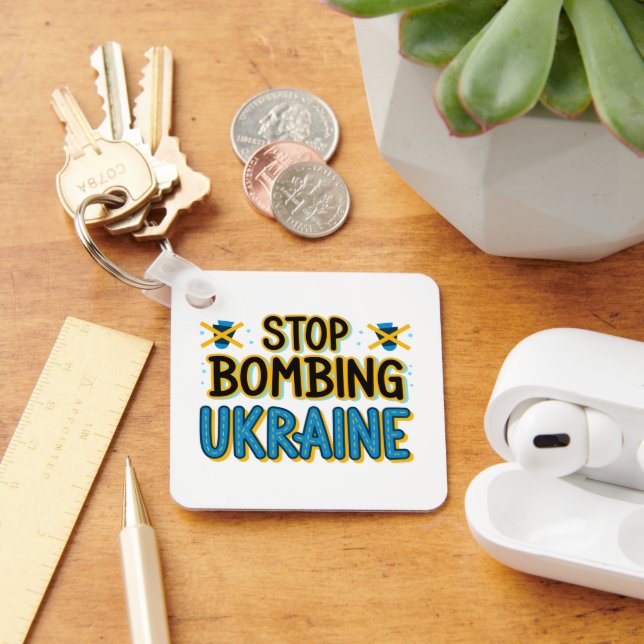 Sluta bomba Ukrainas nyckelkedja Nyckelring (Skrivbord)