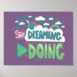 Sluta drömma, börja göra Blek Lavender Poster