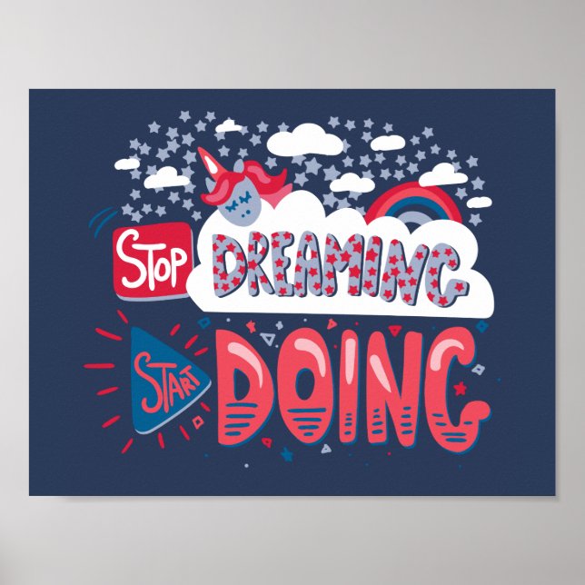 Sluta drömma, börja göra marinblå poster (Framsidan)