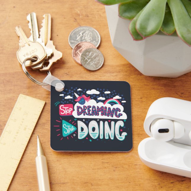 Sluta drömma, börja göra Shadow Black Metall Nyckelring (Skrivbord)