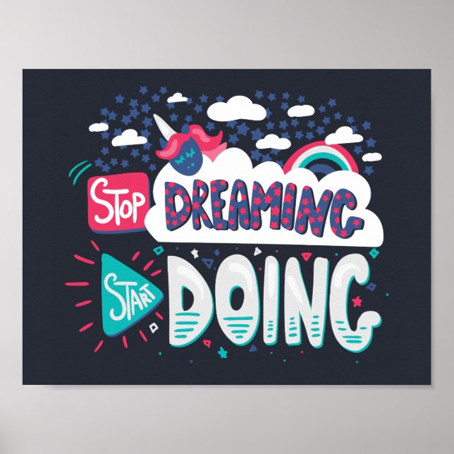 Sluta drömma, börja göra skuggsvart poster (Framsidan)