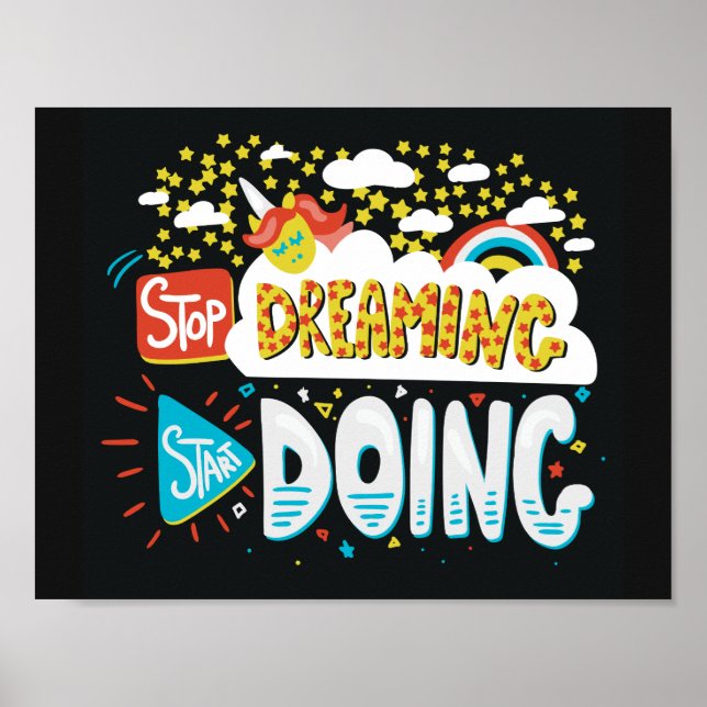 Sluta drömma, börja göra svart poster (Framsidan)