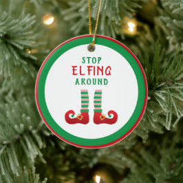 Sluta flinga runt den vackra julen julgransprydnad keramik