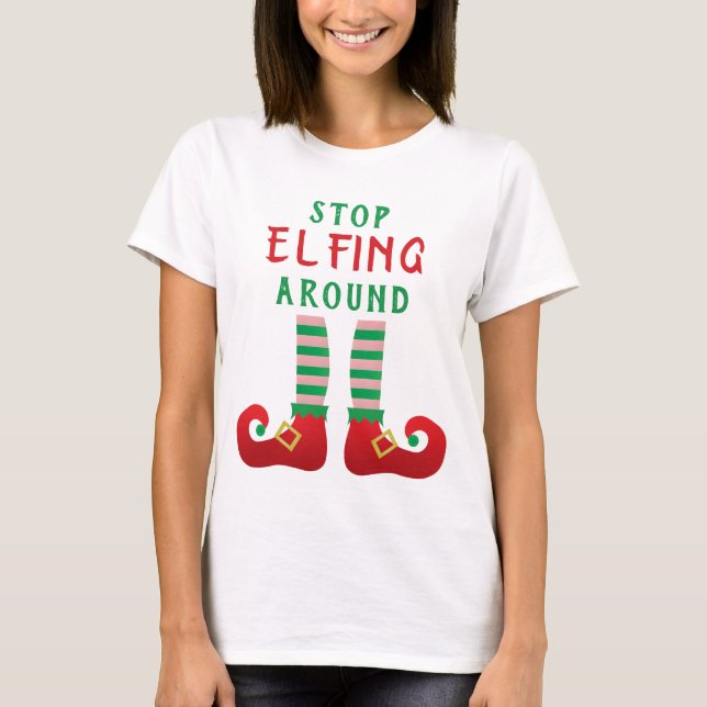 Sluta flinga runt den vackra julen t shirt (Framsida)