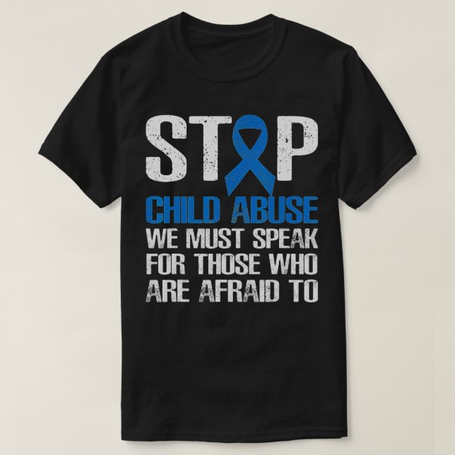 Sluta förebygga övergrepp mot barn Månadsvisa blåt T Shirt (Design framsida)
