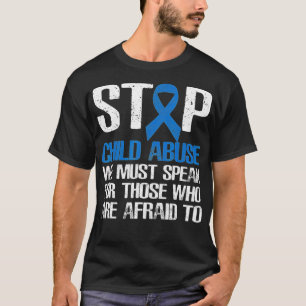 Sluta förebygga övergrepp mot barn Månadsvisa blåt T Shirt