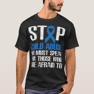 Sluta förebygga övergrepp mot barn Månadsvisa blåt T Shirt