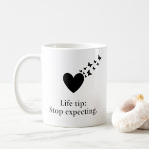 Sluta förvänta citattecken kaffemugg
