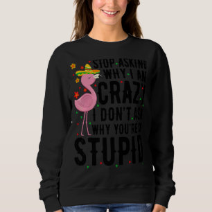 Sluta fråga varför jag är Crazy Flamingo Stupid Ro T Shirt