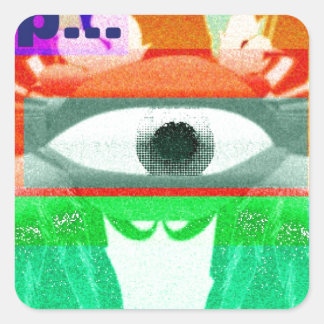 Sluta! Fyrkantigt Klistermärke