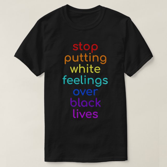 Sluta ge vika känslor över svarta livets socior t shirt (Design framsida)