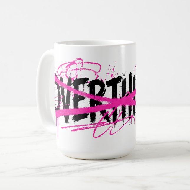 Sluta grubbla och börja leva kaffemugg (Framsida vänster)