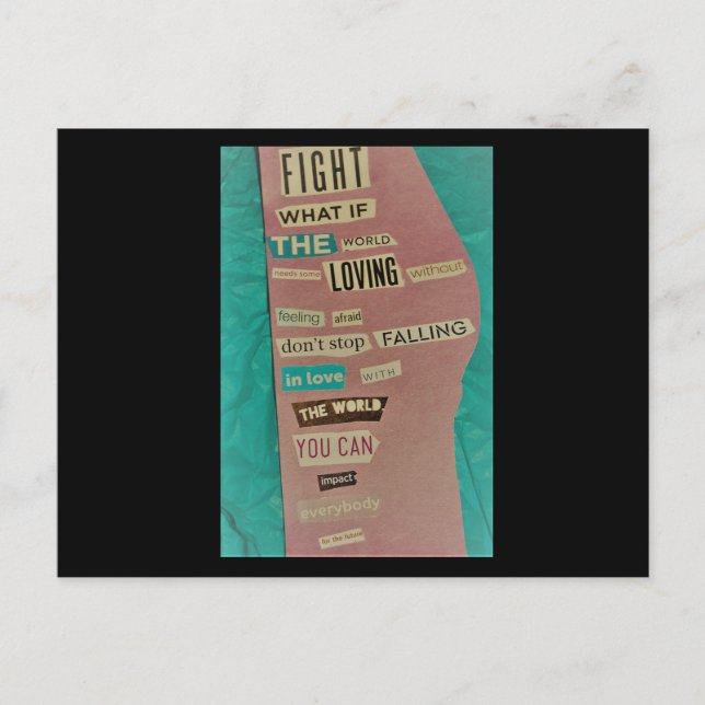 Sluta inte älska världen vykort (Framsida)