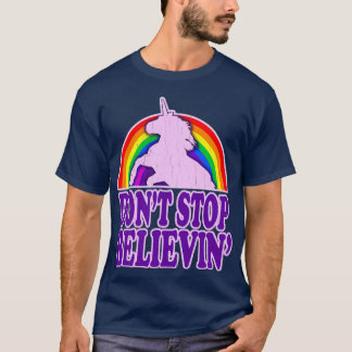 Sluta inte Believin i Unicorns Vintage Distress T Shirt