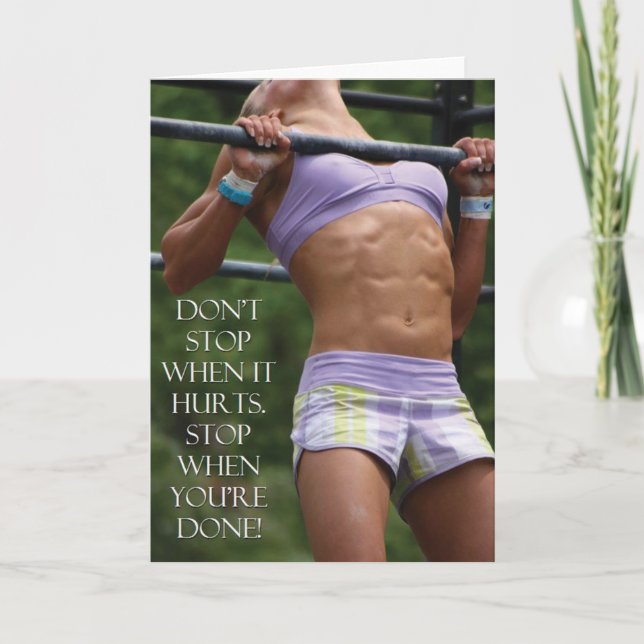 Sluta inte - Boobygge Workout Motivational Kort (Framsida)