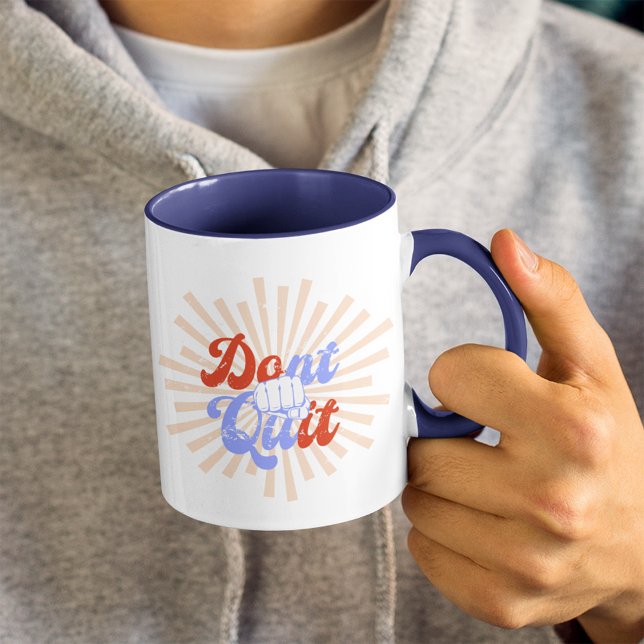 Sluta inte göra det Motiverande Orange Lila Retro Mugg (Skapare uppladdad)