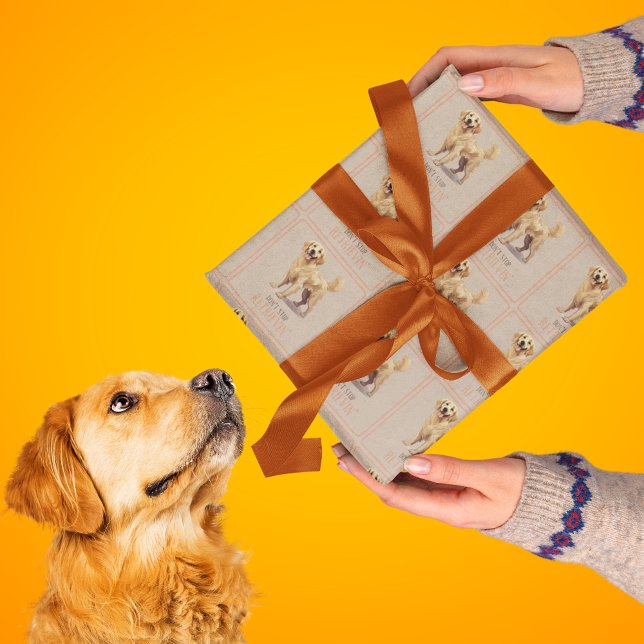 Sluta inte hämta - hund älskare-Golden Retriever Presentpapper (Don't Stop Retriving - dog lover -Golden Retriever Wrapping Paper)