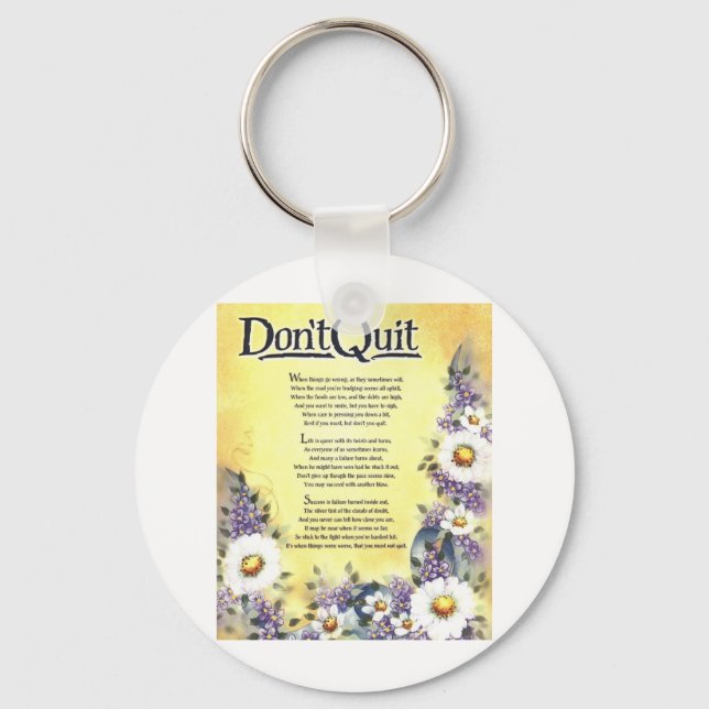 Sluta inte=inspirerande dikt nyckelring (Framsida)
