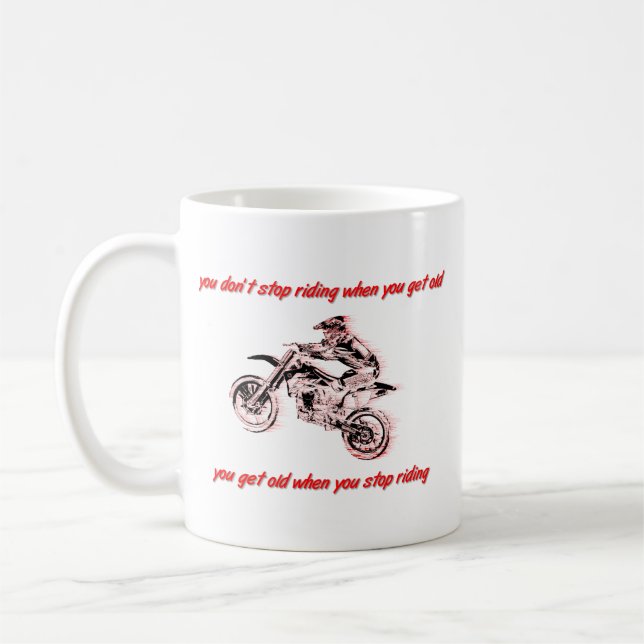 Sluta Inte Kör Dirt Bike Motocross Mugg (Vänster)
