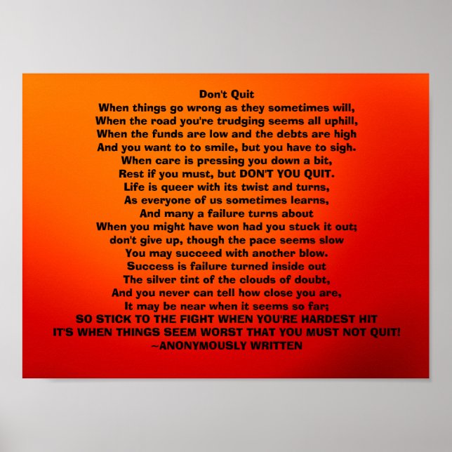 Sluta inte poster (Framsidan)