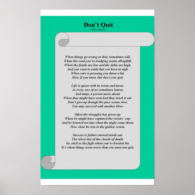 Sluta inte poster (Framsidan)