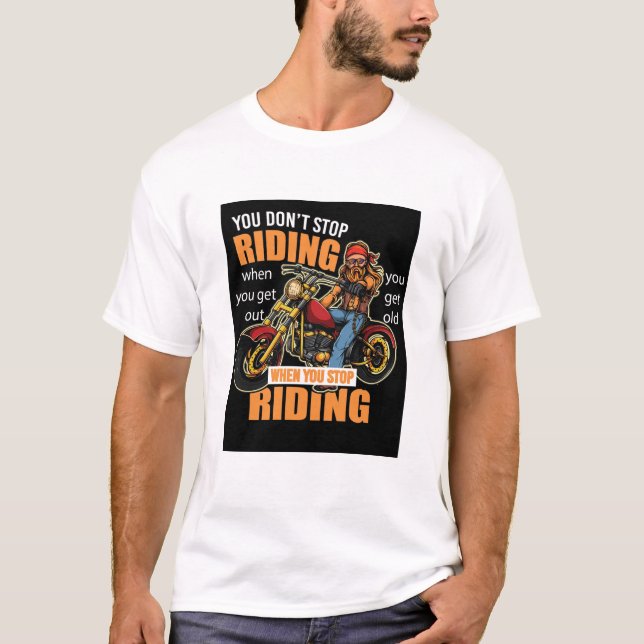 Sluta inte rida Vintage Biker Tee (Framsida)
