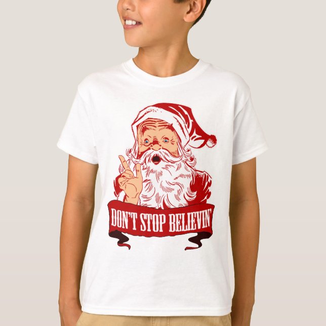 Sluta inte tro i Santa T-shirt (Framsida)