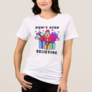 Sluta inte tro jultomten med gåvor t shirt