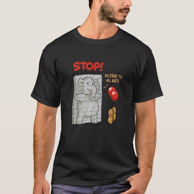 Sluta, jag är allergisk mot jordnötter, ätbar frön t shirt (Framsida)