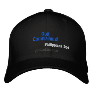 Sluta klaga! gotGod316.com Phil 2:14 Wool Broderad Keps