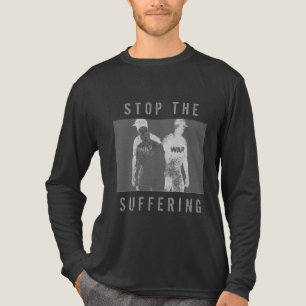 "Sluta lida" Black Grått White Krig Graphic T Shirt