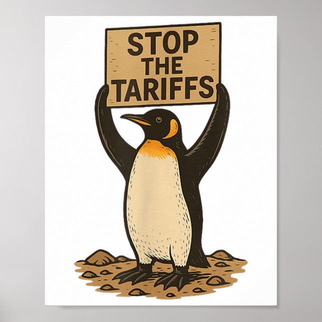 Sluta med den bekväma antitariffpenguin poster (Framsidan)