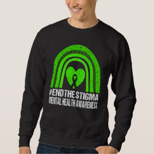 Sluta med Grönten Stigma Mental Health Awareness S Lång Ärmad Tröja